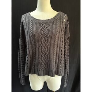Women’s Trouvé Grey Patterned Cropped Sweater Sz S